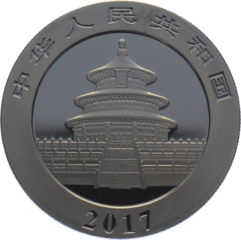 China 10 Yuan 2017 Silber Panda - 30 gr. Feinsilber - Schwarz Ruthenium Veredelung